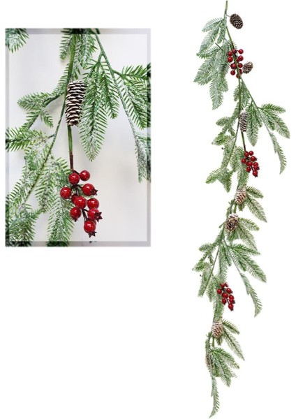 Yılbaşı Dekor Süsleri Kokina Berry Çam Kozalaklı Garland 150 cm modelleri