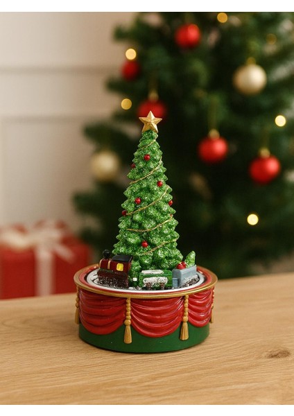 Yılbaşı Hediyelik Dekor Süsü Hareketli Işıklı Yılbaşı Ağacı Müzik Kutusu 19 Cm fiyatları