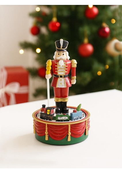 Yılbaşı Hediyelik Dekor Süsü Hareketli Işıklı Müzikli Fındıkkıran 20 cm