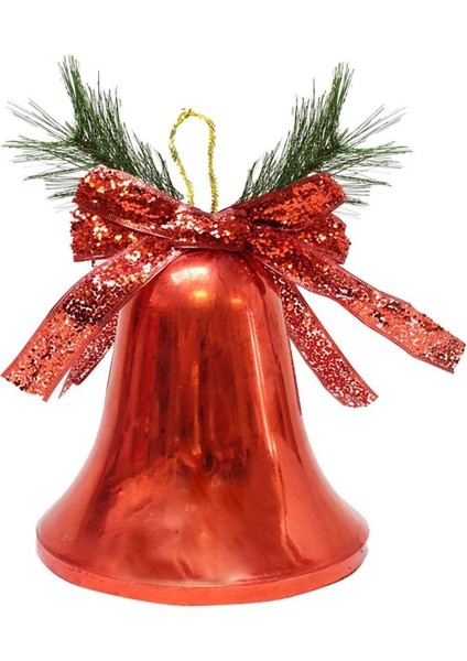 Yılbaşı Dekoru Büyük Boy Çan Dekoratif Süsleme Aksesuarı Kırmzı 28 cm modelleri