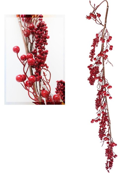 Yılbaşı Dekor Süsleri Kokina Berry Mini Meyve Detaylı Garland 150 cm fiyatları