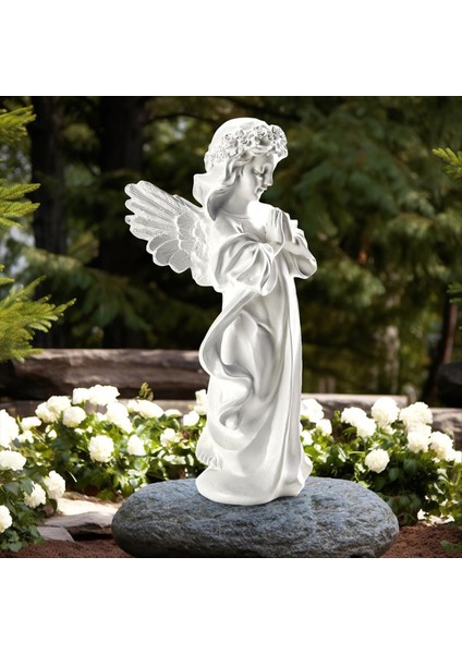 Dua Melek Heykelcik - 7 5 Inç Reçine Ev Dekoru Veya Bahçe Için El Yenili Heykelcik Ilk Cemaat Leri (Yurt Dışından) fiyatları