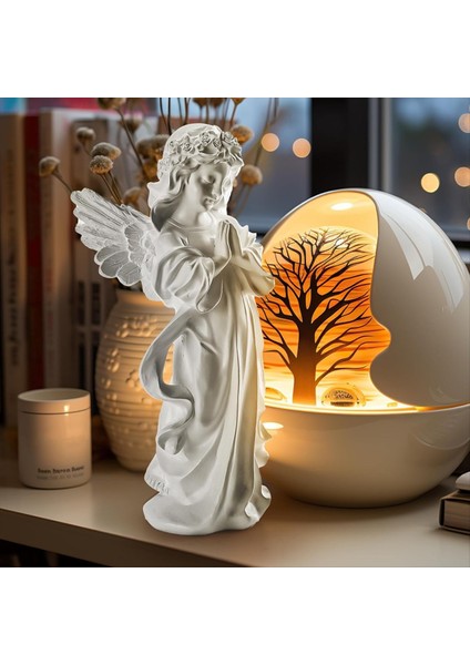 Dua Melek Heykelcik - 7 5 Inç Reçine Ev Dekoru Veya Bahçe Için El Yenili Heykelcik Ilk Cemaat Leri (Yurt Dışından) fırsatları