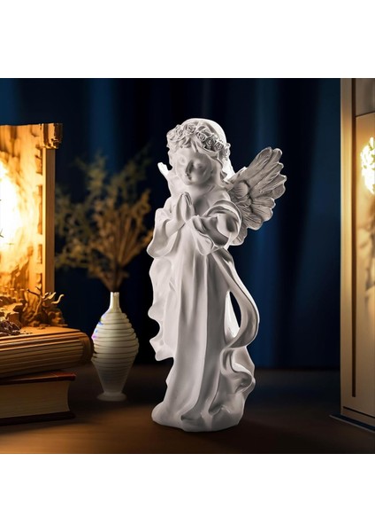Dua Melek Heykelcik - 7 5 Inç Reçine Ev Dekoru Veya Bahçe Için El Yenili Heykelcik Ilk Cemaat Leri (Yurt Dışından) indirimleri