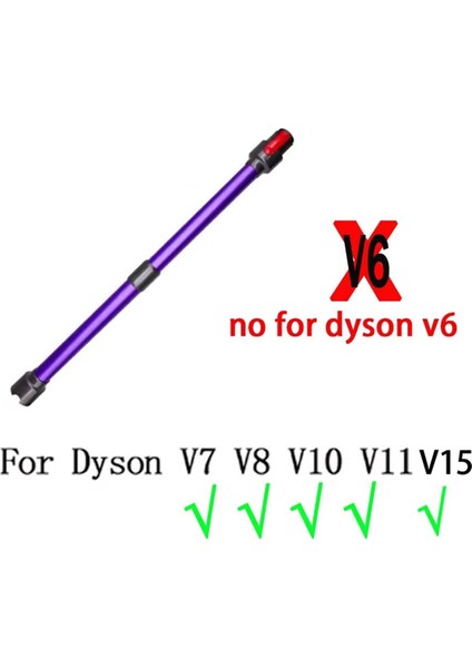 V8 V7 V10 V6 V15 Aksesuarları Metal Teleskopik Alüminyum Düz Boru V11 Yedek Parçası Için Uzatma Çubuğu (Yurt Dışından) modelleri