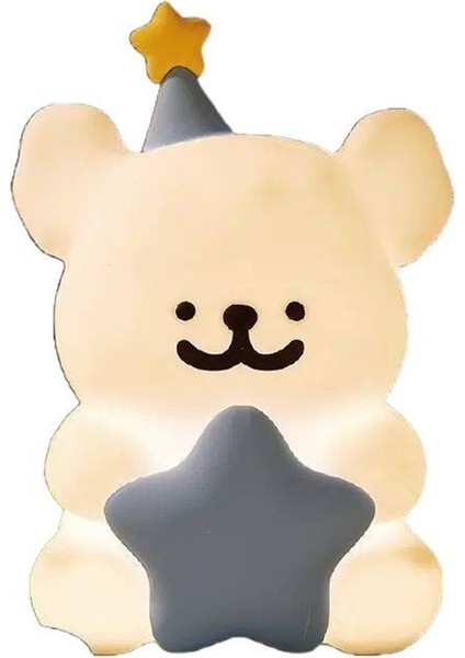 Çizgi Köpek Yavrusu Gece Lambası Çocuk Yatak Odası Başucu Uyku Lambası Küçük Masa Lambası 2 Adet (Yurt Dışından)