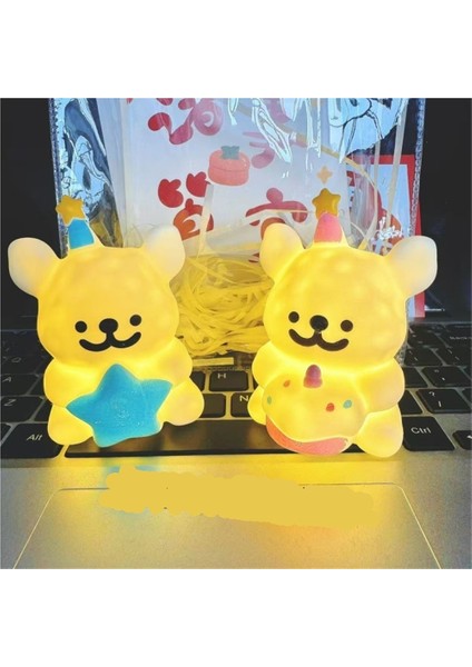 Çizgi Köpek Yavrusu Gece Lambası Çocuk Yatak Odası Başucu Uyku Lambası Küçük Masa Lambası 2 Adet (Yurt Dışından) modelleri