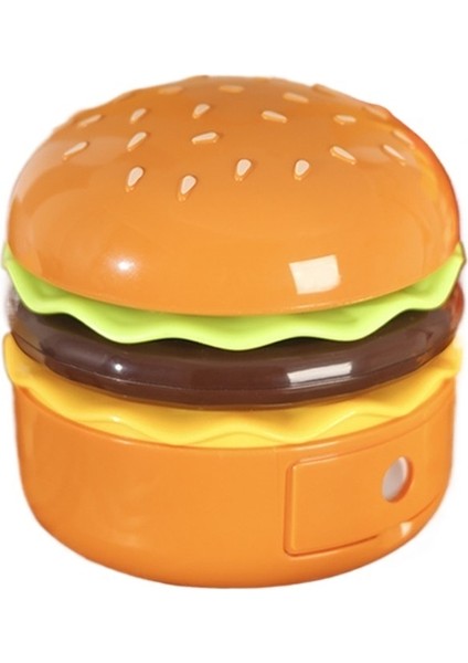 Hamburger Gece Lambası LED Şarj Edilebilir Başucu Uyku Lambası Çocuk Öğrenme Kalemtıraş Saklanabilir Masa Lambası (Yurt Dışından)