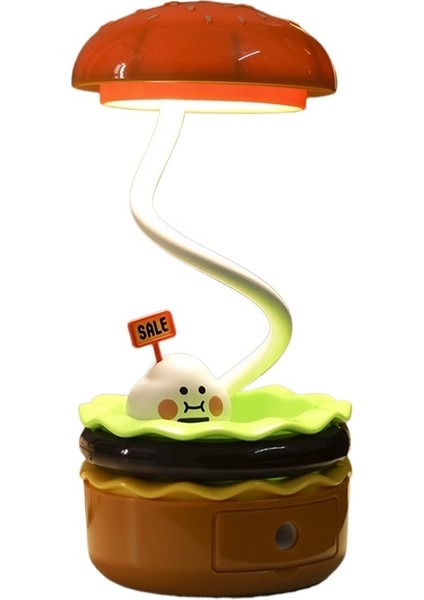 Hamburger Gece Lambası LED Şarj Edilebilir Başucu Uyku Lambası Çocuk Öğrenme Kalemtıraş Saklanabilir Masa Lambası (Yurt Dışından) fiyatları