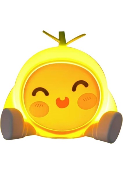 Turuncu Masa Lambası Silikon USB Şarj Zamanlayıcısı Üç Seviyeli Atmosfer Pat Lambası Çocuk Gece Lambası ile Uyku (Yurt Dışından)
