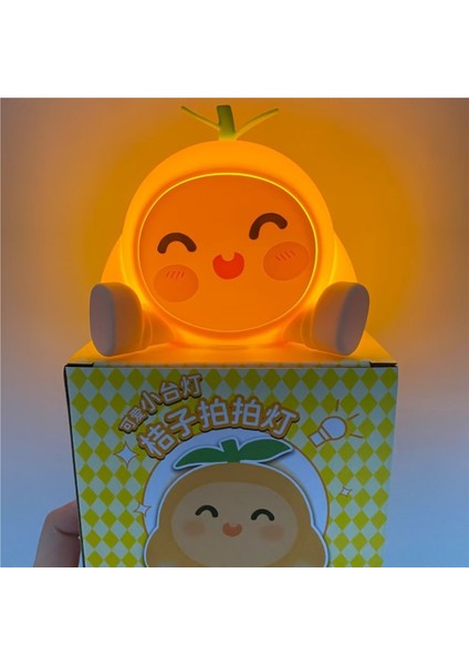 Turuncu Masa Lambası Silikon USB Şarj Zamanlayıcısı Üç Seviyeli Atmosfer Pat Lambası Çocuk Gece Lambası ile Uyku (Yurt Dışından) fiyatları