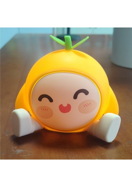 Turuncu Masa Lambası Silikon USB Şarj Zamanlayıcısı Üç Seviyeli Atmosfer Pat Lambası Çocuk Gece Lambası ile Uyku (Yurt Dışından) modelleri