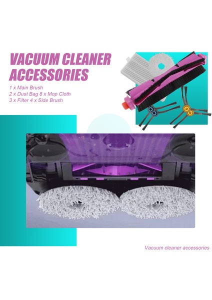 V12 / J12 Ultra Elektrikli Süpürge Yedek Parçaları Için 18 Adet Ana Yan Fırça Filtresi Paspas Bezi Toz Torbası (Yurt Dışından) fırsatları