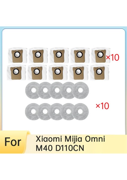 Omni M40 D110CN Elektrikli Süpürge Aksesuarları Için 20 Adet Yan Fırça Paspas Filtre Toz Torbaları (Yurt Dışından)