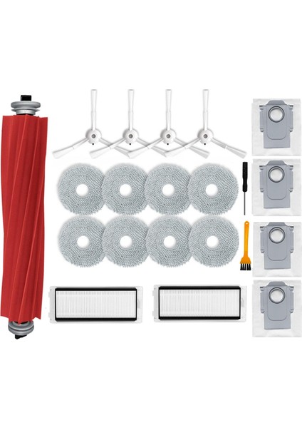 Q / P10 A7400RR Robot Süpürge Aksesuarları Için 21 Adet Ana Yan Fırçalar Toz Torbası Paspas Pedi Filtre (Yurt Dışından)