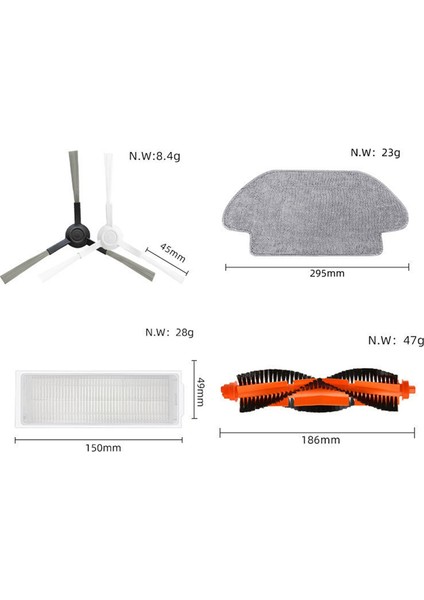 Mi Robot Vacuum-Mop Pro STYTJ02YM 3c Elektrikli Süpürge Ana Yan Fırça Paspas Bezi Için 11 Adet Yedek Aksesuar (Yurt Dışından) fiyatları