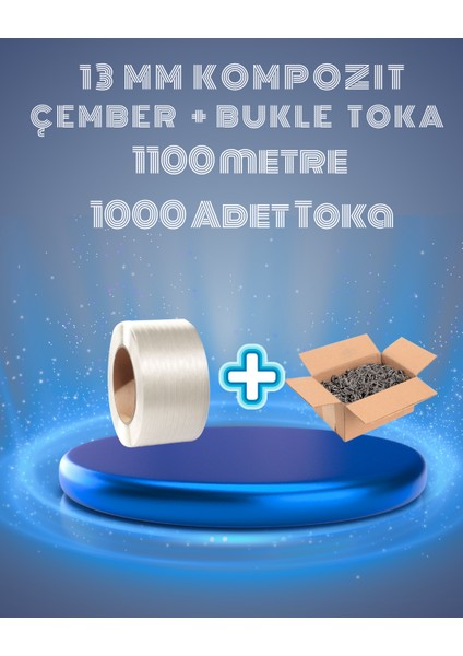 13 mm Beyaz Kompozit Lifli Çember ve Bukle Toka