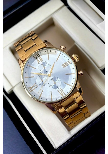 Premium Infinity Ipc Kaplama Gold Erkek Kol Saati