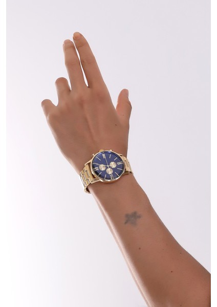 Premium Infinity Ipc Kaplama Altın Lacivert Erkek Kol Saati fiyatları