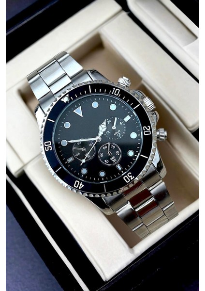 Premium Edition Gümüş Paslanmaz Çelik Erkek Kol Saati