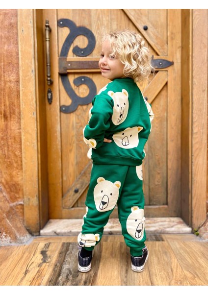 Erkek Çocuk Pandalı Alt-Üst Takım Yeşil