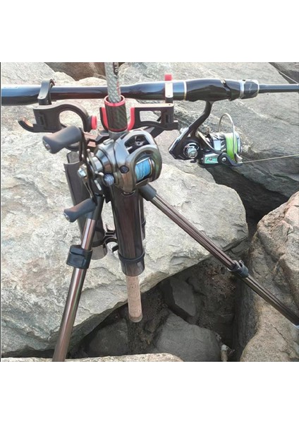 Üçgen Balıkçılık Kutup Rafı Ayarlanabilir Katlanabilir Balıkçılık Kutbu Tutucu Portatif Dış Mekan Balıkçılık Stili Için Çok Fonksiyonlu (Yurt Dışından) indirimleri