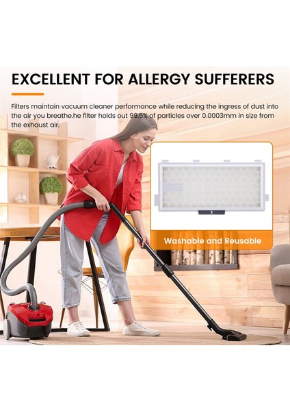 -HA50 Airclean 50 Filtresi, C3, C2, C1, S8000, S6000, S5000, S4, S5 Vb. Elektrikli Süpürge Serisiyle Uyumludur (Yurt Dışından) fırsatları