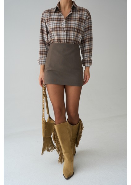 Kadın Bisiklet Yaka Düğmeli Basic Hırka