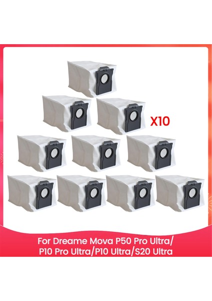 P50 Pro ULTRA/P10 ULTRA/S20 Ultra Temizleyici Yedek Parçalarına Uygun Vakumlu Toz Torbası 10 Adet (Yurt Dışından)