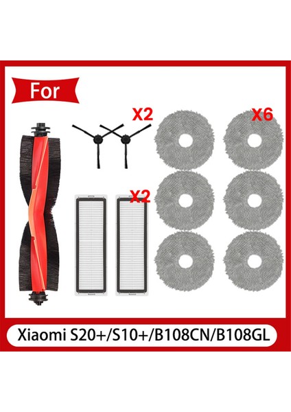 Robot Süpürge S20+ / S10 Plus B108GL B108CN B113CN Parçaları Yedek Filtre Ana Yan Fırça Paspas (Yurt Dışından)