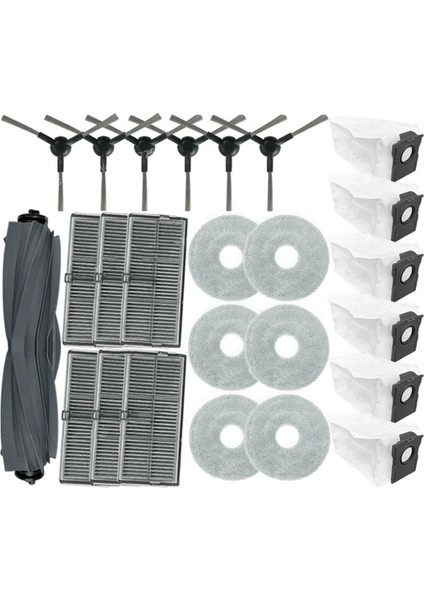 E30 Ultra Robot Süpürge Parçaları Ana Silindir Yan Fırça Filtre Paspas Bezi Toz Torbası Aksesuarları (Yurt Dışından)