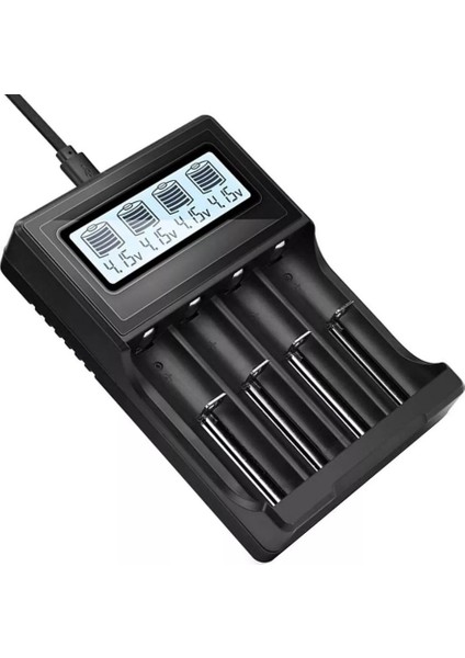 HD-8992A Dijital Ekranlı 4’lü 18650 Li-Ion Lityum Pil Şarj Cihazı | Akıllı Şarj Aleti