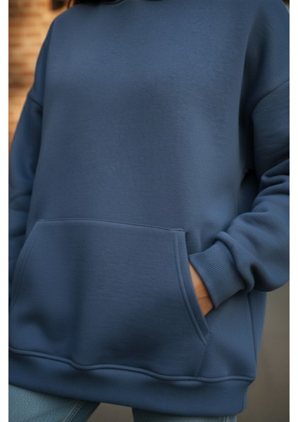 Kadın Oversize % 100 Pamuk Içi Polarlı Yumuşak Dokulu Basic Kapüşonlu Sweatshirt modelleri