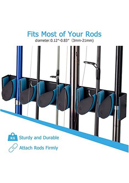 2 Packfishing Pole Tutucular Duvara Montajlı Balıkçı Çubuk Raf/kutup Rafı 12 Çubuğa Kadar Tutar (Yurt Dışından) fiyatları