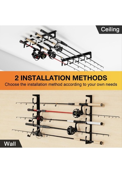 Ferforje Olta Rafı Asılabilir Duvar Veya Tavan Yatay Destek 6 Olta Barındırabilir (Yurt Dışından) indirimleri