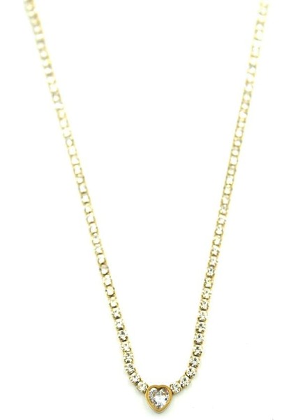 Su Yolu Kalp Kolye - Altın