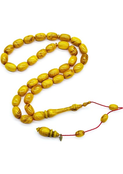 Usta Işçilikli Bol Hareli Sıkma Ateş Kehribar Tesbih