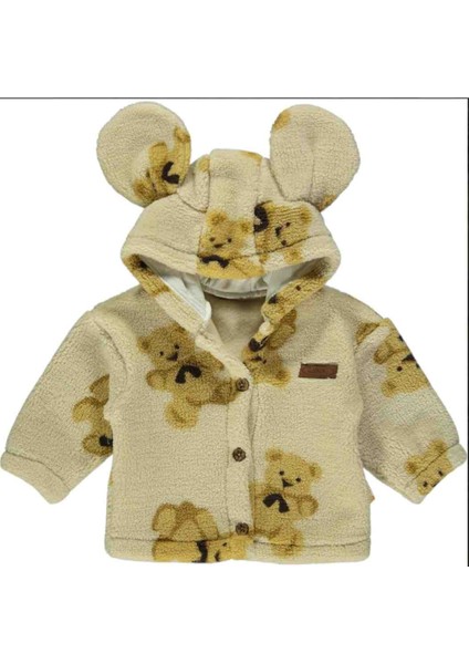 Ayıcık Baskılı Kulaklı Kuzu Welsoft Çocuk Bebek Hırka Yumuşacık Doku fiyatları