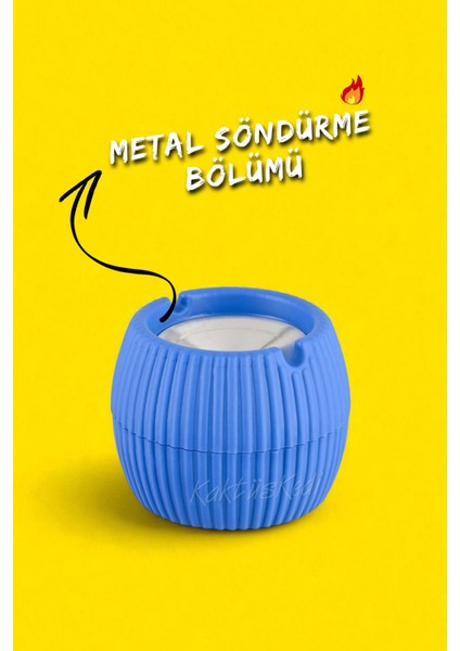 Kokusuz Metal Kapaklı Tombik Küllük - 1 Adet fırsatları