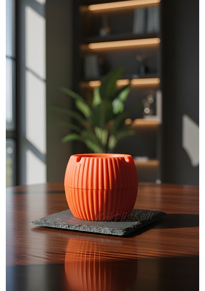 Kokusuz Metal Kapaklı Tombik Küllük - 1 Adet indirimleri