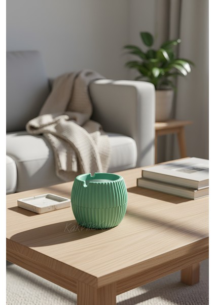 Kokusuz Metal Kapaklı Tombik Küllük - 1 Adet