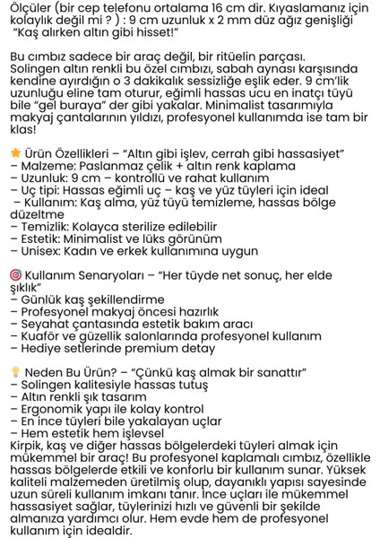 2 mm Micro Ince Uçlu Cımbız Çelik Solingen Professional 722271 modelleri