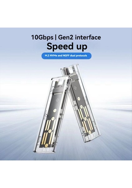 M2 SSD Muhafaza M 2 Nvme+Ngff Çift Protokol SSD Muhafaza USB 3 2 Gen2 10GBPS Pc C Için Şeffaf Harici Sürücü Kılıfı (Yurt Dışından) fiyatları