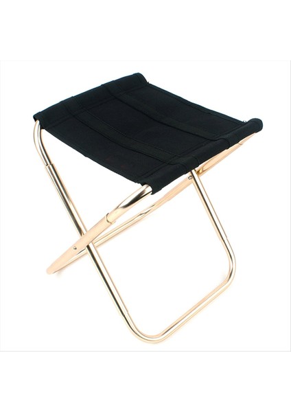 Açık Katlanır Kamp Taburesi Altın Alüminyum Alaşım Sandalye Çanta Taburesi Koltuk Balıkçılık Kamp Siyah (Yurt Dışından)