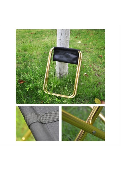 Açık Katlanır Kamp Taburesi Altın Alüminyum Alaşım Sandalye Çanta Taburesi Koltuk Balıkçılık Kamp Siyah (Yurt Dışından) fırsatları