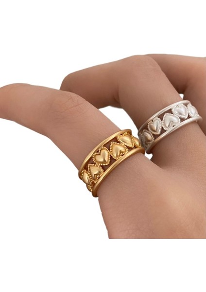 Aşk Içi Boş Yüzük Kadın Avrupa ve Amerikan Altın Kaplama Açık Yüzük Ayarlanabilir Yüzük (Yurt Dışından) fiyatları