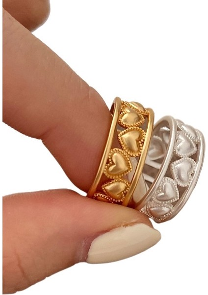 Aşk Içi Boş Yüzük Kadın Avrupa ve Amerikan Altın Kaplama Açık Yüzük Ayarlanabilir Yüzük (Yurt Dışından) modelleri