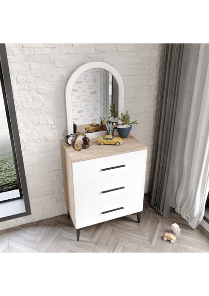 Ildır Çocuk Odası Takımı 3 Parça Tamamı Mdf Flora Beyaz