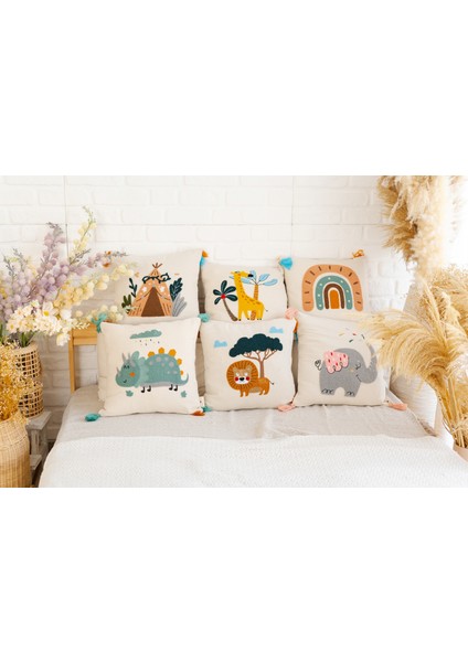 El Işçiliği Zürafa Desen Punch Çocuk Kırlent – Buldan Dokuması (43X43 Cm) fiyatları