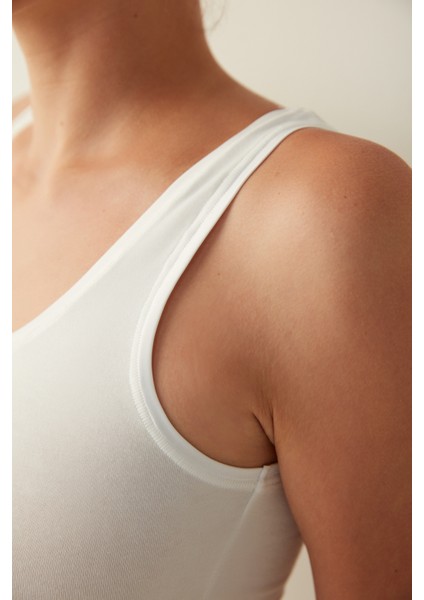 Cotton Basic Beyaz Atlet